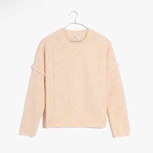 NWT Madewell Cable Havener Pullover Sweater in Heather Powder